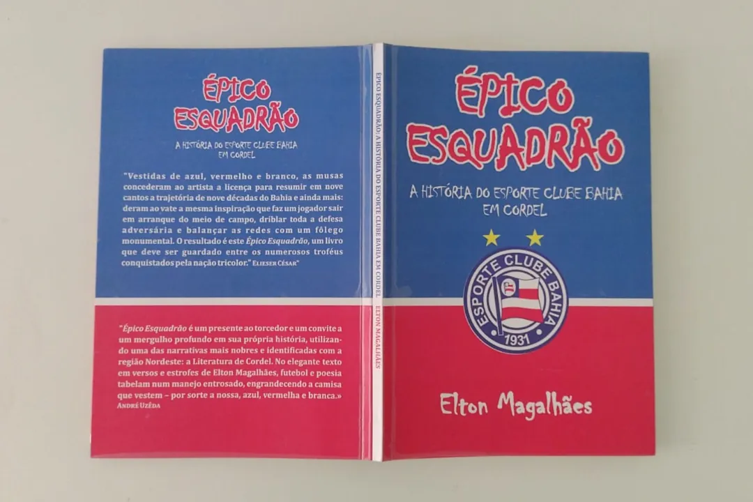 Nove cantos e imagens históricas do time são dividias em 98 páginas em “Épico Esquadrão - A História do Esporte Clube Bahia em Cordel” I Foto: Divulgação