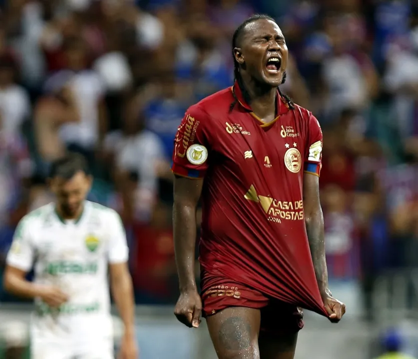 Rodallega foi o autor do único gol tricolor contra o Atlético-GO | Foto: Felipe Oliveira | EC Bahia