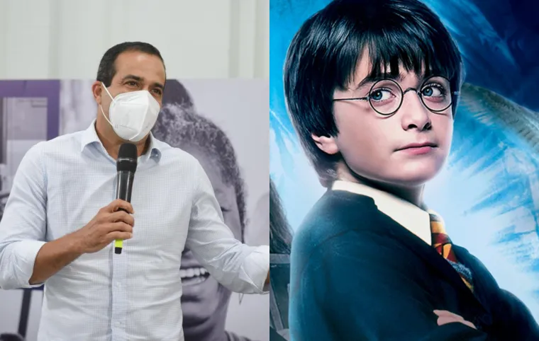 O uso de óculos 3D estava proibido devido a possibilidade de infecções por Covid-19 | Imagem 1: Bruno Reis | Redes sociais | Imagem 2: Harry Potter | Divulgação