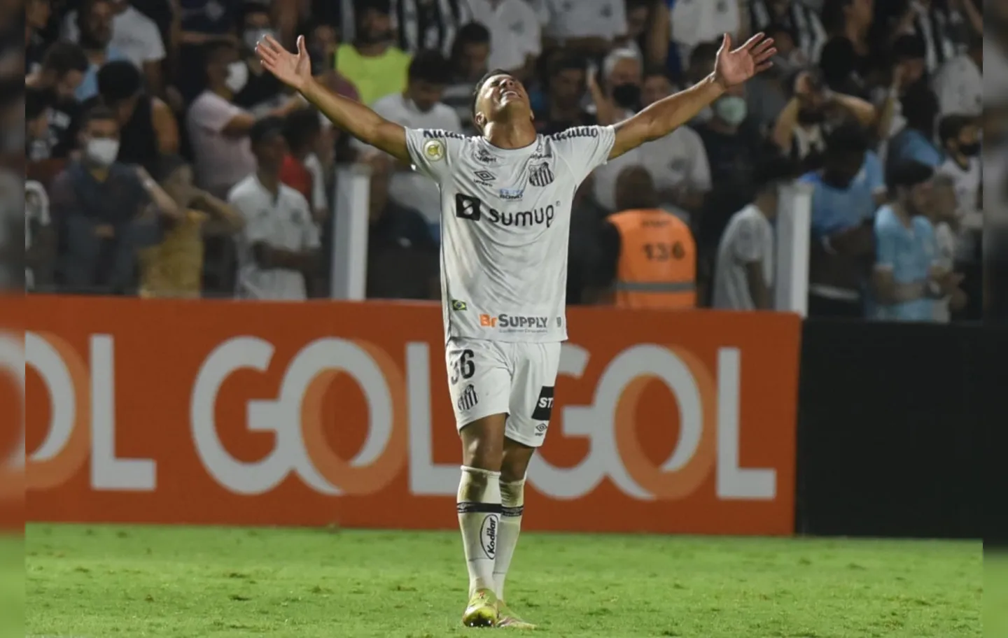 O atacante Marcos Leonardo fez os dois gols da partida | Foto: Ivan Storti | Santos FC