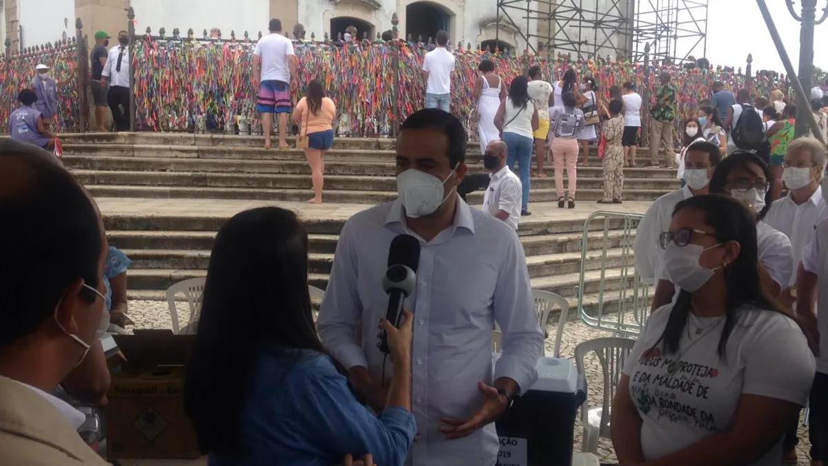 Prefeito comentou sobre a realização da festa em coletiva no Largo do Bonfim | Foto: Olga Leiria | Ag. A TARDE