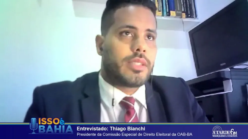 Presidente da comissão especial de direito eleitoral da OAB Bahia, Thiago Bianchi foi entrevistado no Isso É Bahia nesta quarta-feira, 15