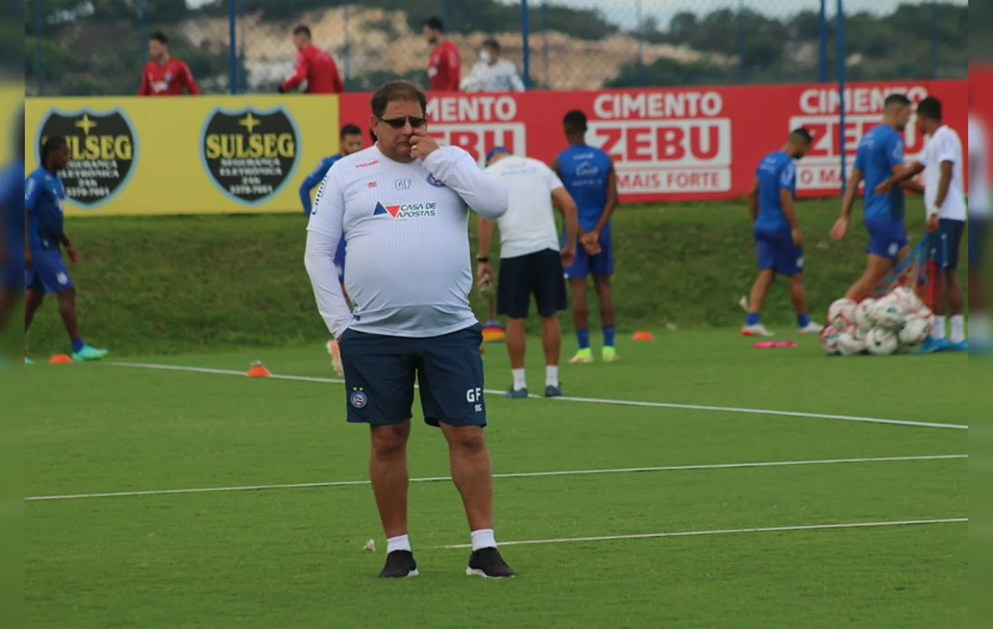 Guto Ferreira m treino do Bahia na Cidade Tricolor
