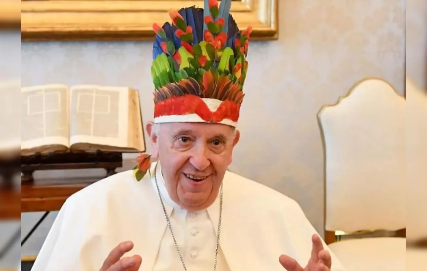 "Imagine se apareço na (praça) São Pedro assim?", brincou o Papa