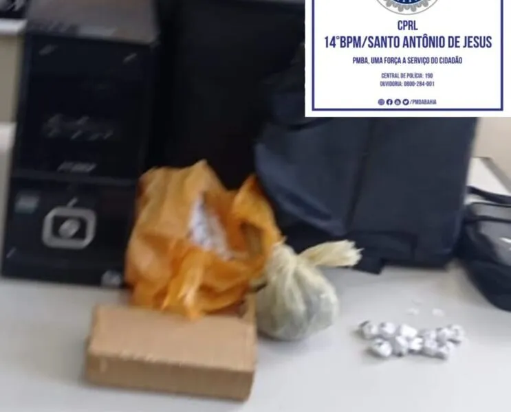 Agentes apreenderam 1,3 kg de maconha e embalagens para comercialização da droga