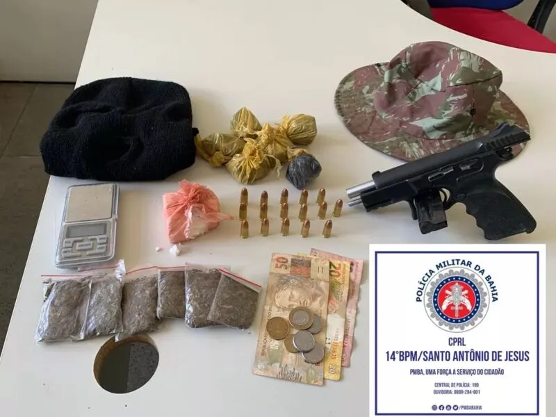 Agentes apreenderam ainda carregador, munições e outros materiais