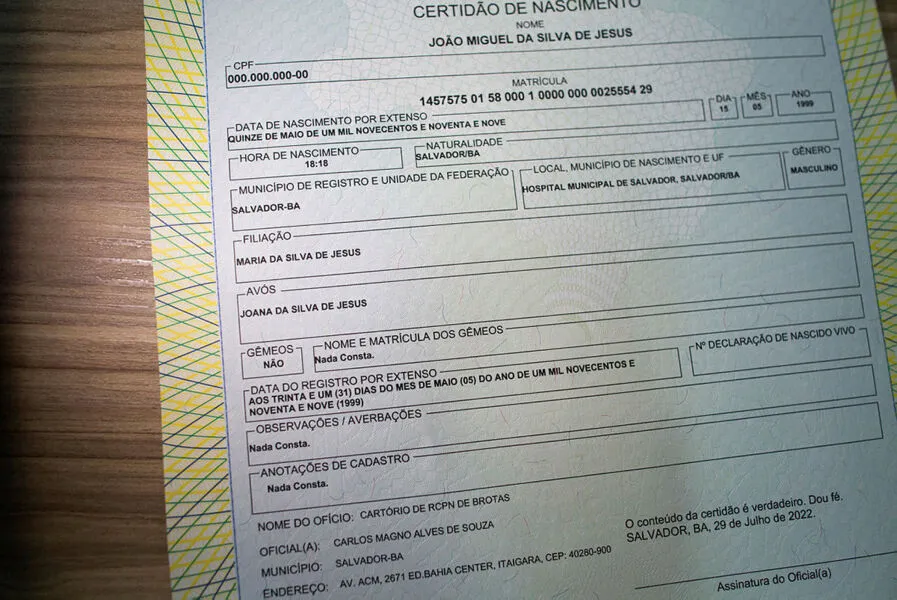 Só este ano já são 7.170 certidões de nascimento sem constar o nome do pai
