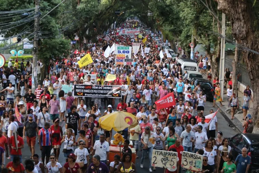 Ato pela democracia realizado em Salvador no ano passado