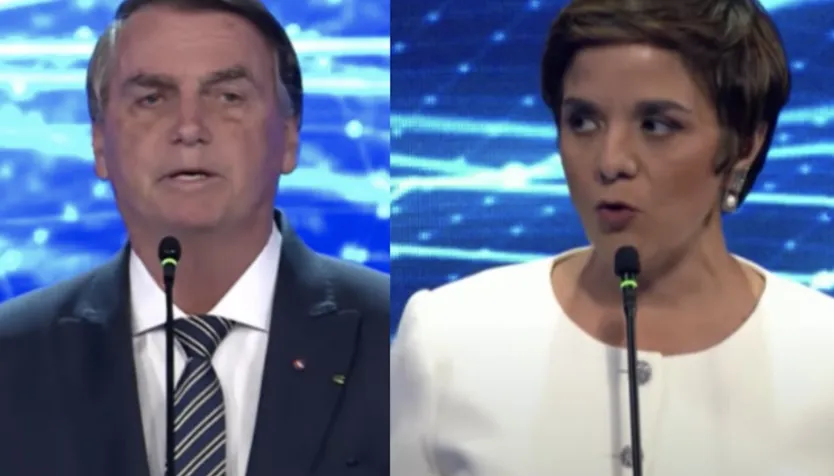 Vera Magalhães e Bolsonaro em debate na Band