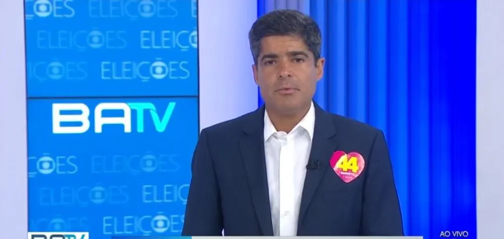 ACM Neto (União Brasil) durante sabatina na TV Bahia nesta segunda-feira, 17