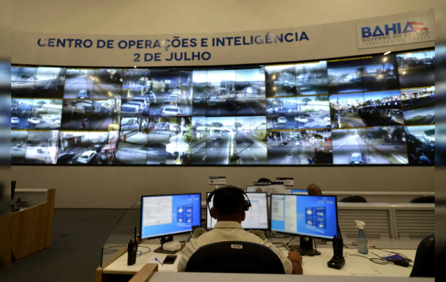 Centro Integrado de Comunicação da Secretatia de Segurança Pública (SSP-BA), localizado no Centro Administrativo da Bahia (CAB)