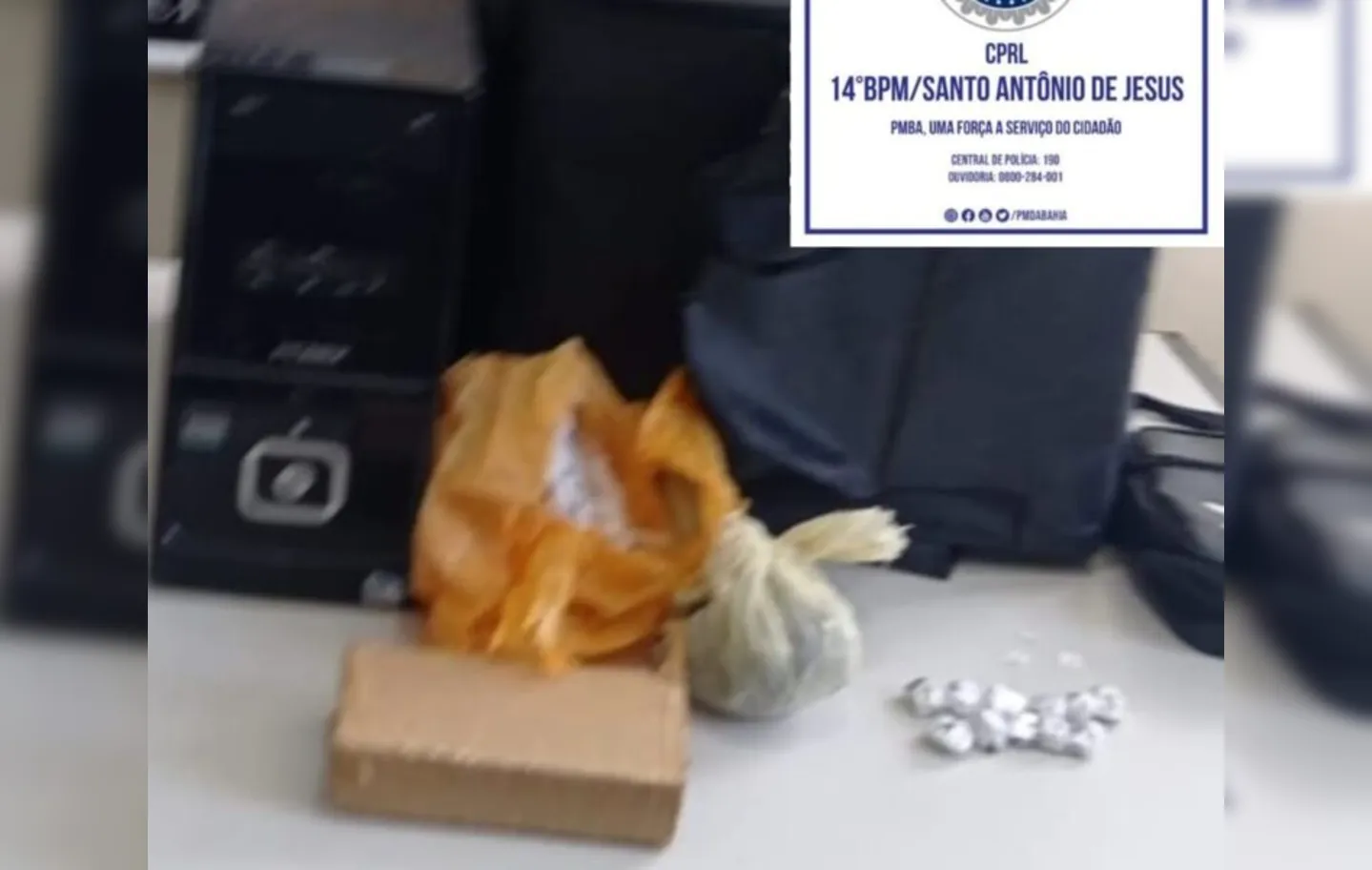 Agentes apreenderam 1,3 kg de maconha e embalagens para comercialização da droga