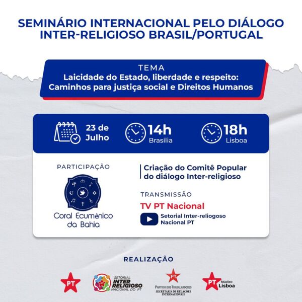 Evento vai pautar a criação do Comitê Popular do Diálogo Inter-Religioso