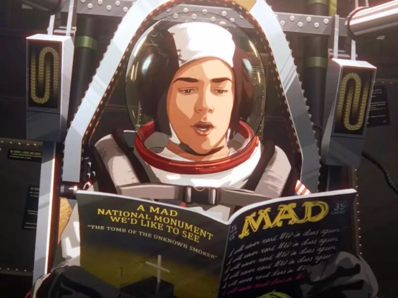 O garoto Stanley lendo a clássica revista Mad enquanto se prepara para decolar: simbolos dos anos 1960 estão por todo o filme