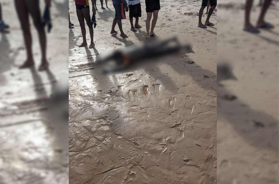 Corpo estava boiando na praia e foi retirado por guarda-vidas