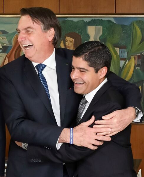 ACM Neto, então prefeito, com o Presidente da República em encontro no ano de 2019