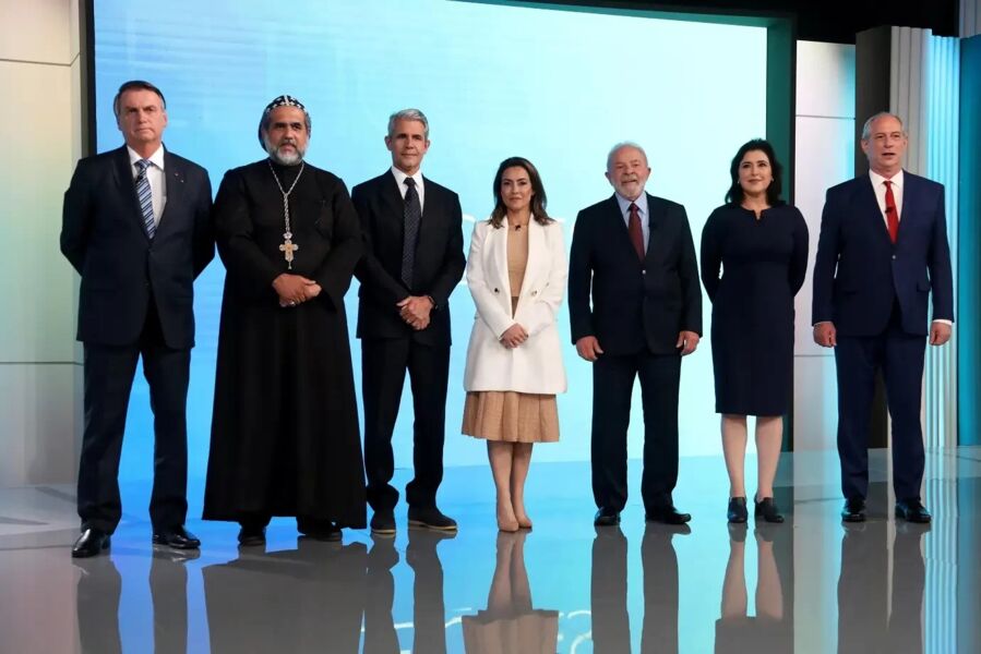 Presidenciáveis no debate da Rede Globo