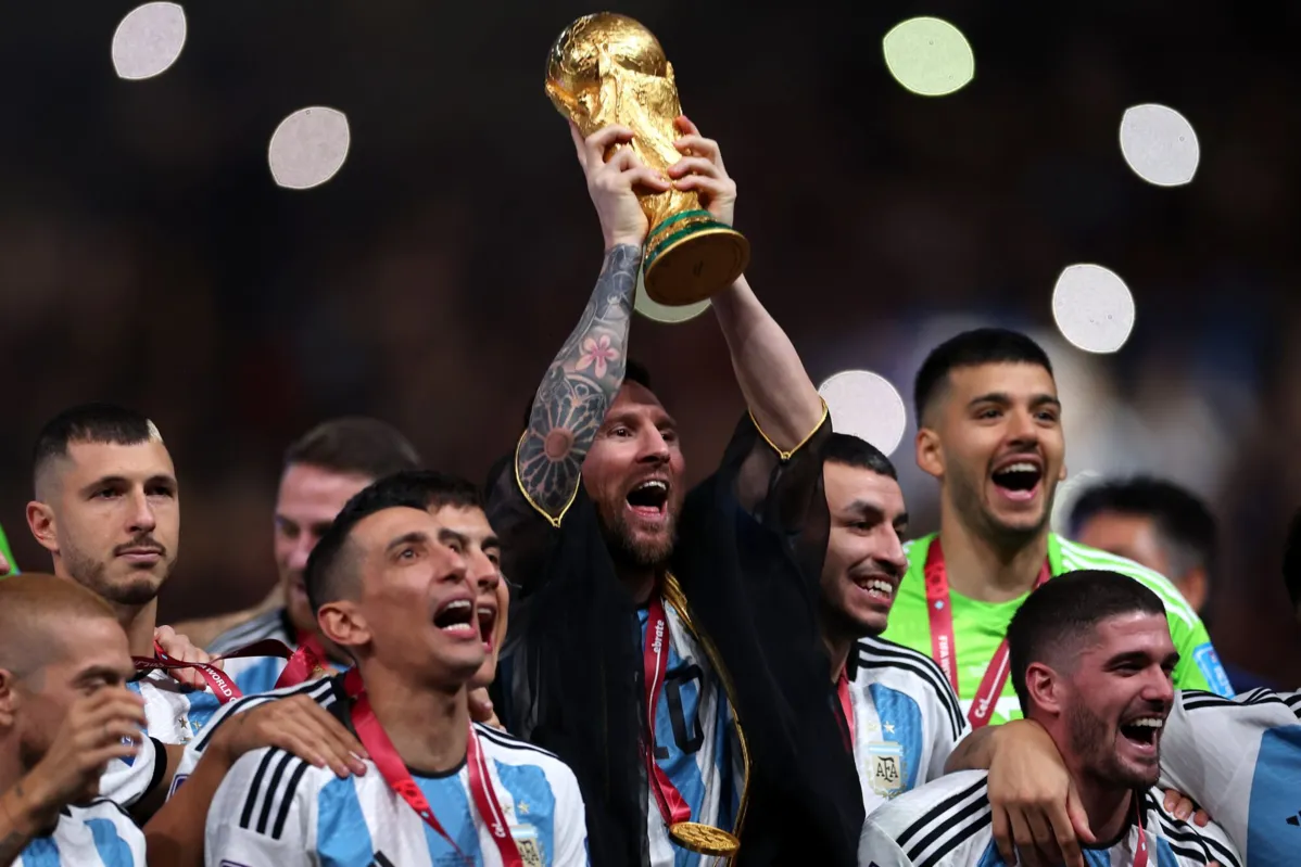 Messi comemora conquista da Copa do Mundo pela Argentina