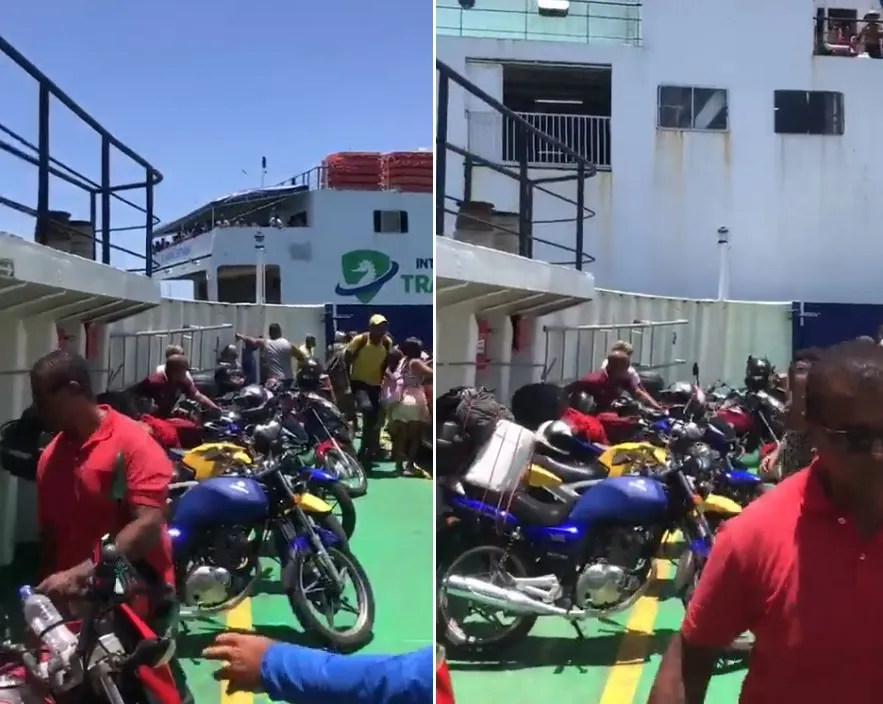 Imagem ilustrativa da imagem Vídeo: ferries se chocam no terminal Bom Despacho em Itaparica