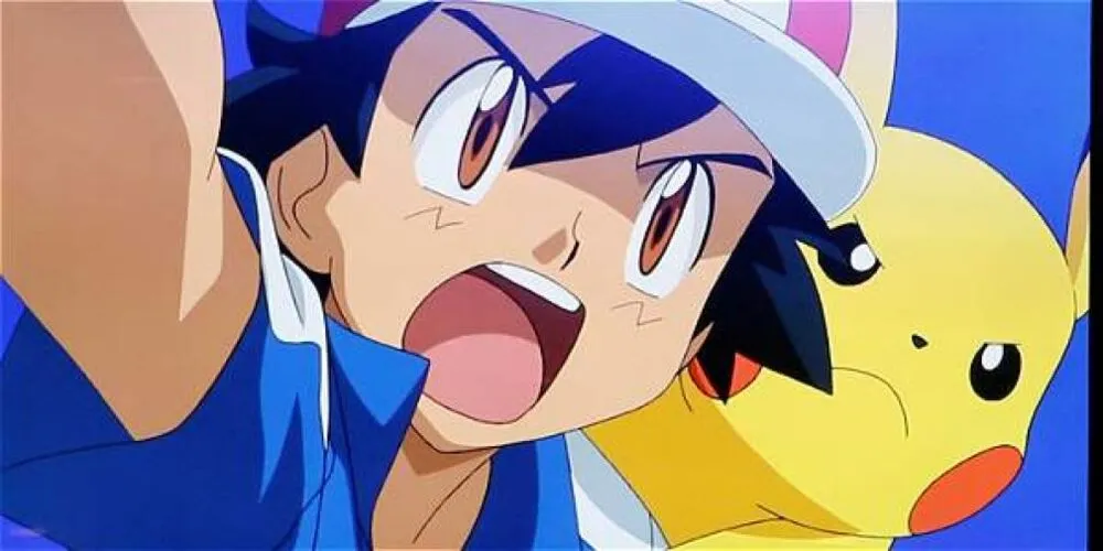 Ash Ketchum ao lado do seu Pokémon, Pikachu