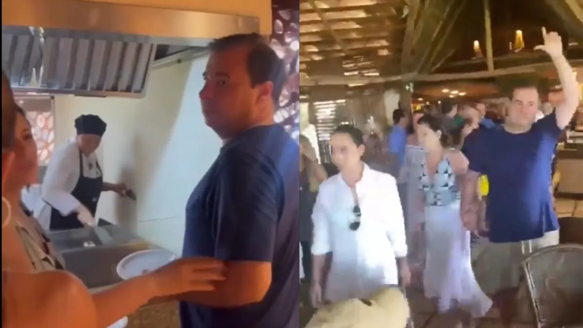 Deputado federal Rodrigo Maia (PSDB-RJ) no momento em que é hostilizado em resort na Bahia