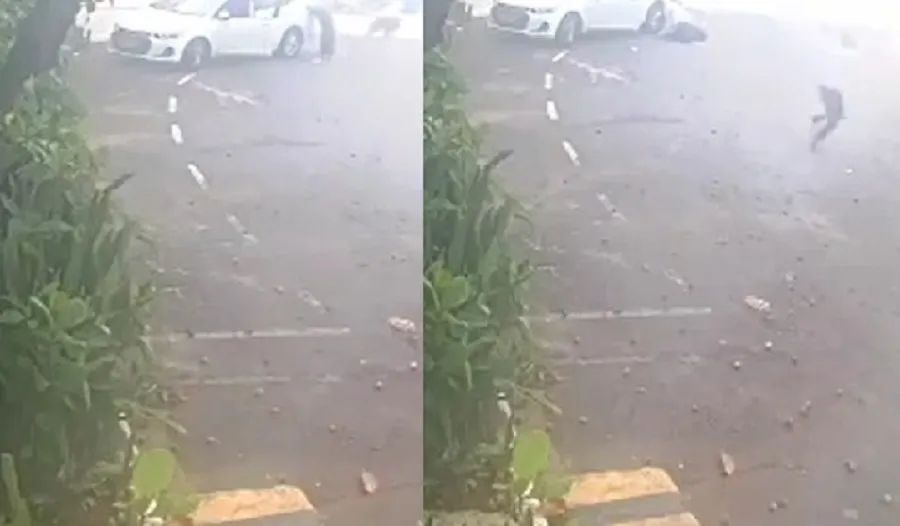 Imagens mostram quando a vítima é baleada