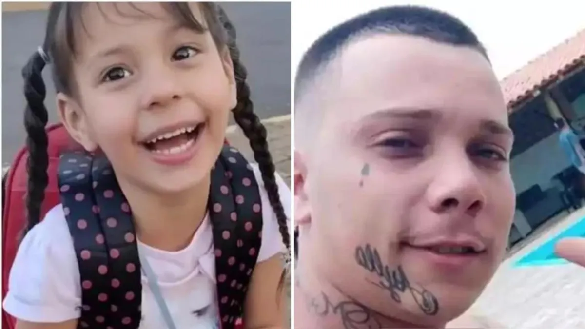 Mirelly, de 6 anos, morreu após bater a cabeça, ao cair com o soco dado pelo seu pai, Adrian Juliano