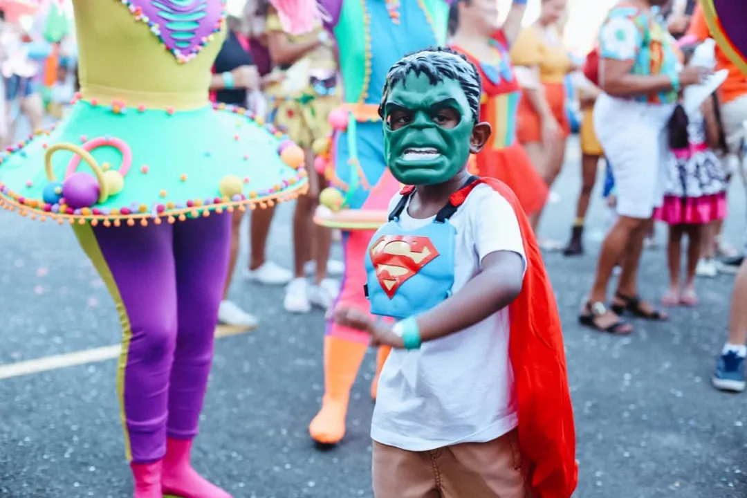 Crianças fizeram a festa em esquenta para o Carnaval de Salvador