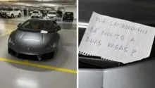 Imagem ilustrativa da imagem Lamborghini estacionada em duas vagas viraliza e proprietário responde