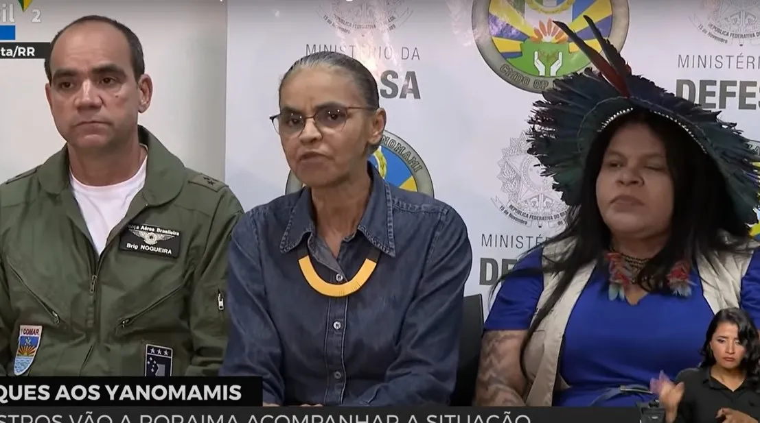 Marina Silva esteve em Roraima nesta segunda-feira, com as ministras Sônia Guajajara e Nísia Trindade