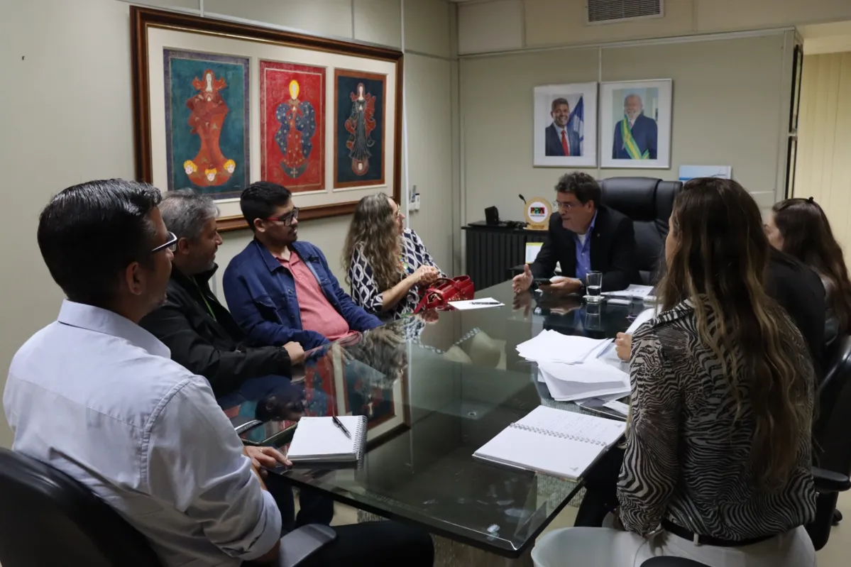 Secretário da SDE, Angelo Almeida reunido com representantes da Coelba