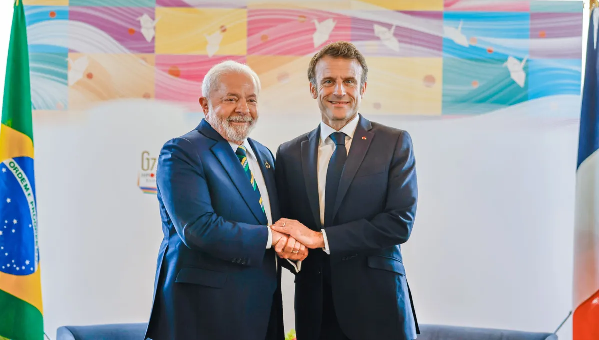 Lula se encontrou com Macron em reunião bilateral durante a cúpula do G7, realizada na cidade japonesa de Hiroshima