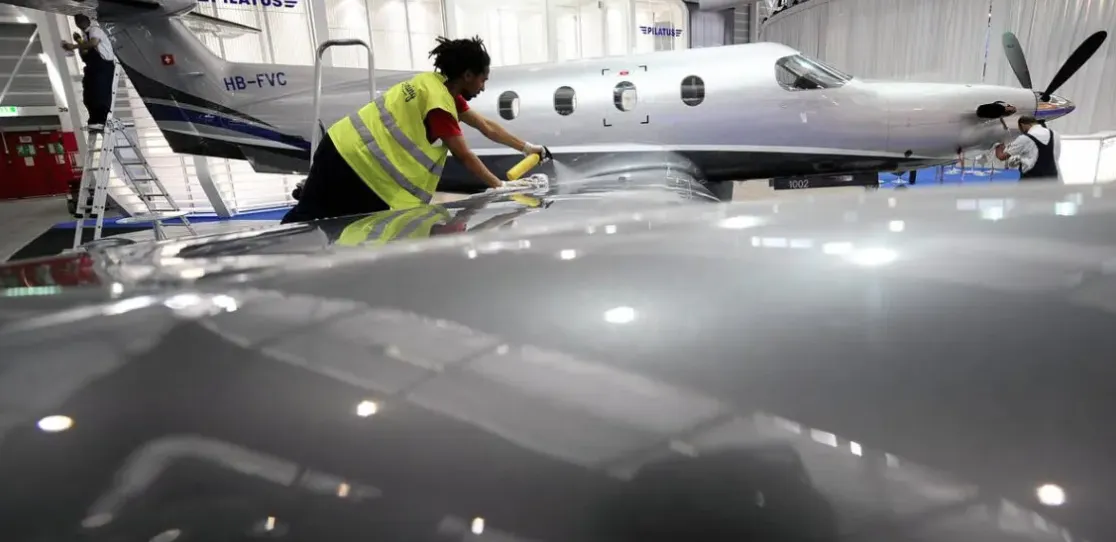 Aeronave modelo de asa fixa PC-12, utilizada pela empresa Remsa Health