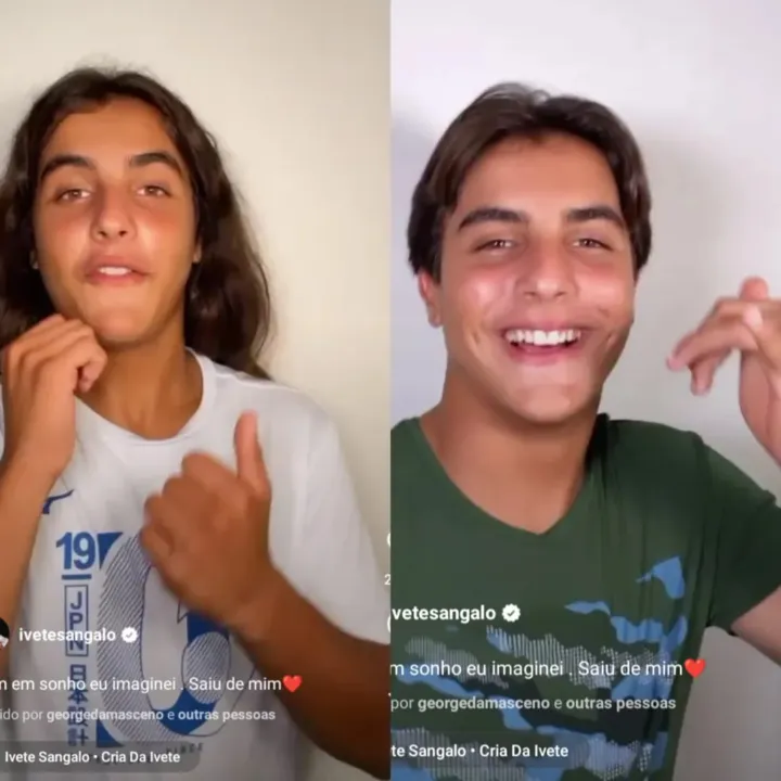 Nas redes sociais, a cantora compartilhou um vídeo do novo visual do percussionista de 13 anos