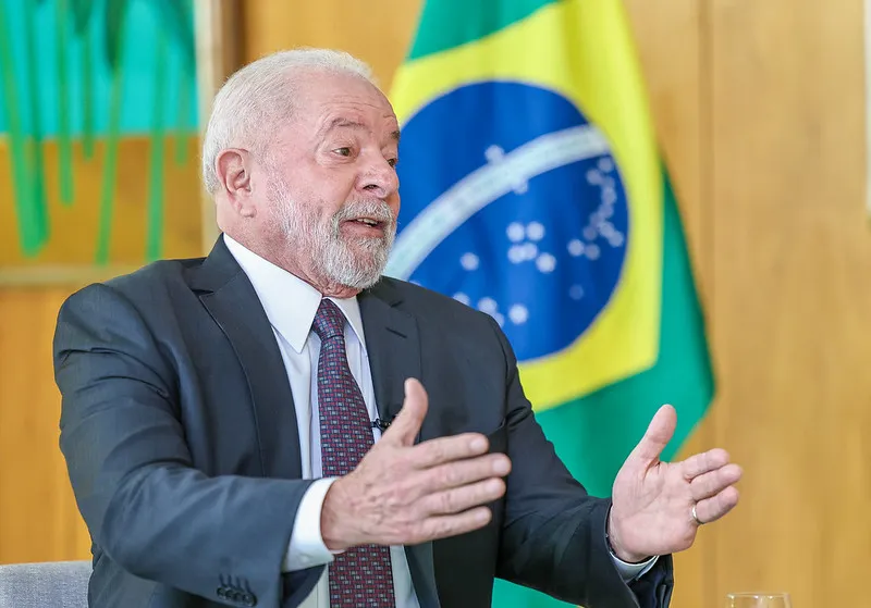 Lula em entrevista para a Bandnews no Palácio do Planalto