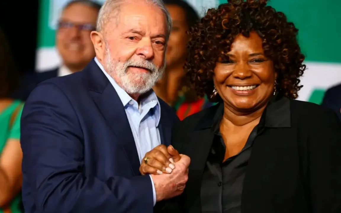 Lula e a ministra da Cultura, Margareth Menezes