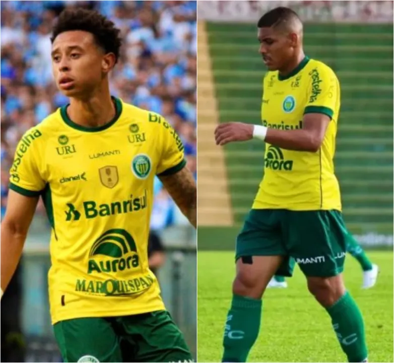 Matheuzinho e Erick em ação pelo Ypiranga-RS