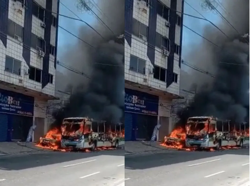 O caso aconteceu no bairro de Jardim 25 de Agosto, quando um homem de 39 anos ateou fogo no ônibus