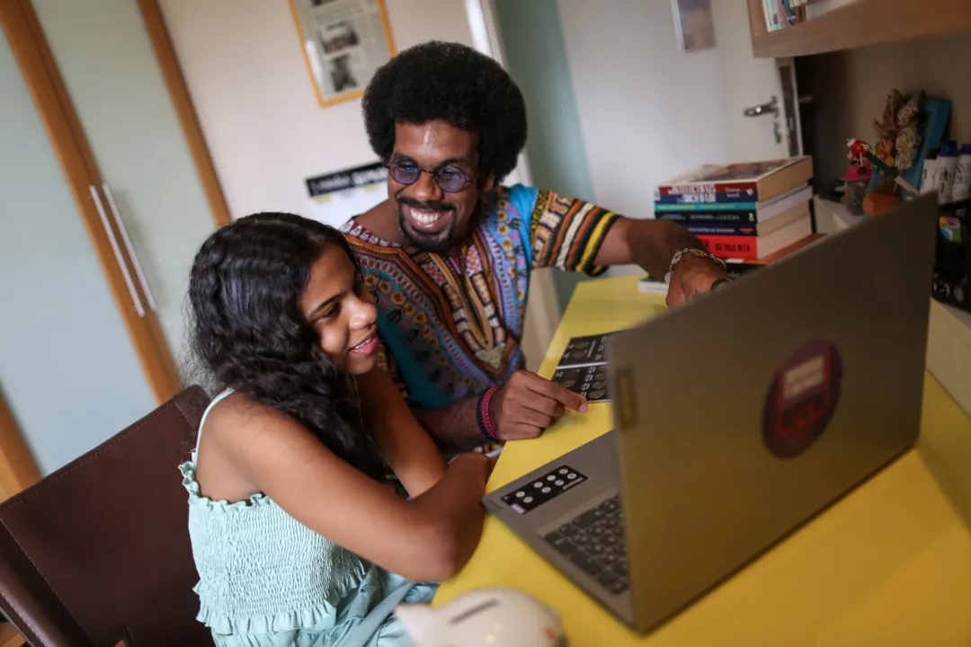 Economista Edval Landulfo com a sua filha Geovana