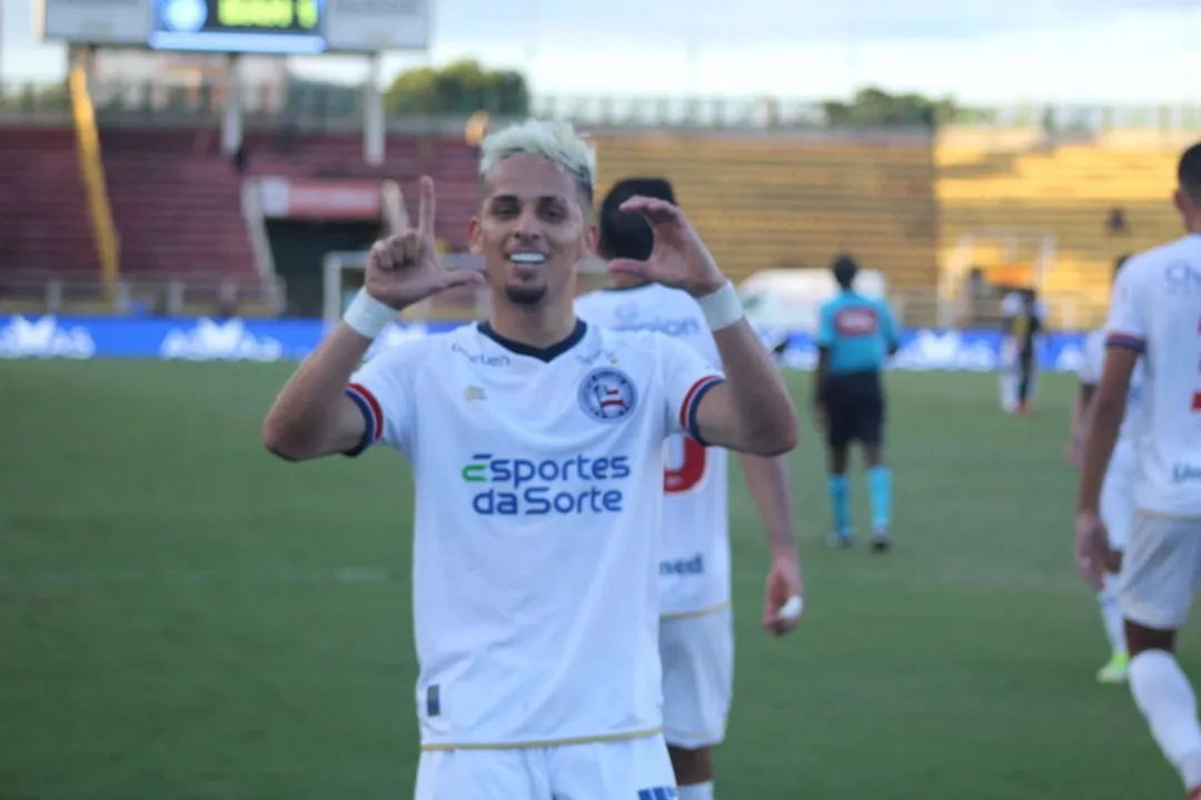 Biel comemora o primeiro gol Tricolor diante do Volta Redonda