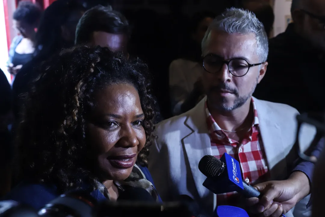 Coletiva de imprensa sobre o lançamento do decreto de regulamentação da Lei Paulo Gustavo
Na foto: A ministra da Cultura, Margareth Menezes, ao lado do secretário estadual da Cultura, Bruno Monteiro