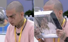 Imagem ilustrativa da imagem Vídeo: Guimê chora ao beijar a foto de Lexa no BBB: "Te amo, meu amor"