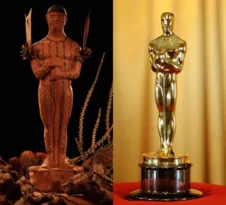 Imagem ilustrativa da imagem Indicados ao Oscar recebem escultura Yanomami como alerta ao garimpo