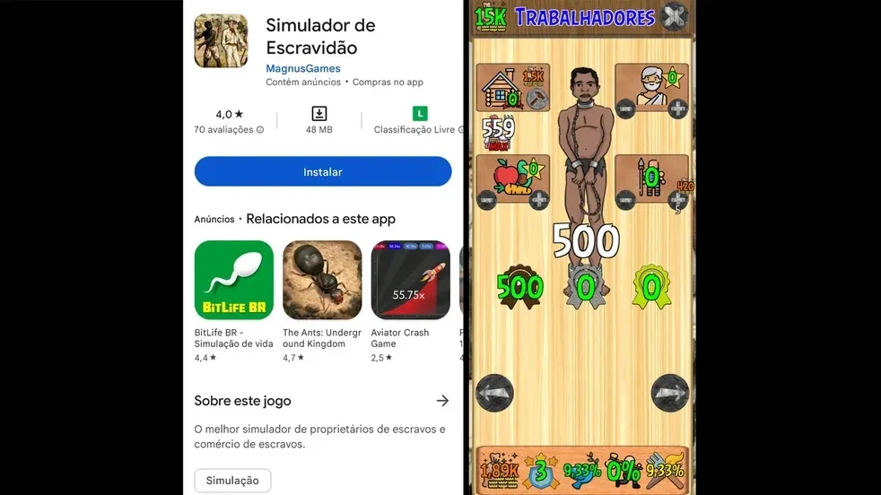 Chamado na plataforma de "Simulador de Escravidão", o game tem como proposta simular a vida de um proprietário de pessoas escravizadas durante o período colonial brasileiro