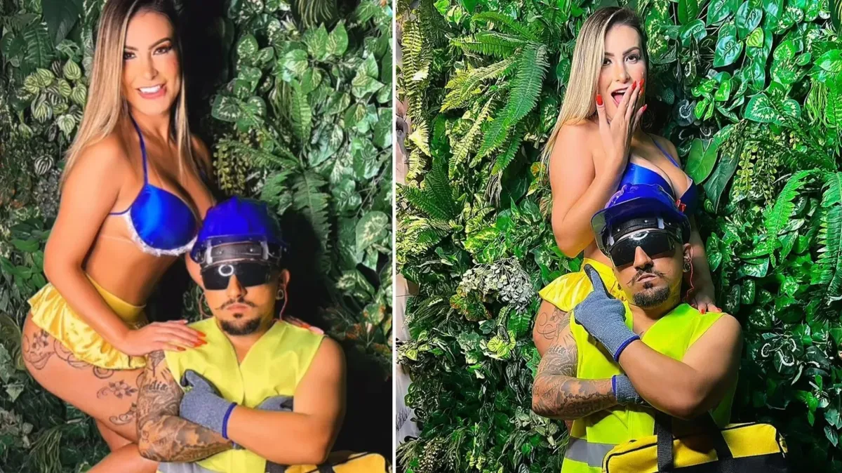 Vestida de Branca de Neve, Andressa Urach grava pornô com anão