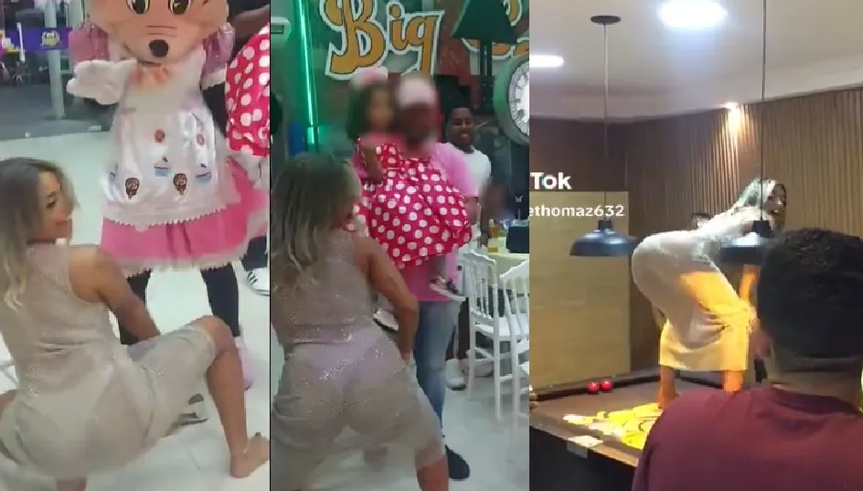 Imagem ilustrativa da imagem Mãe que dançou com roupa transparente em festa infantil se pronuncia