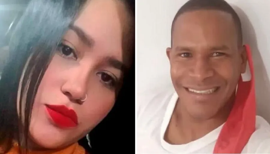 Adelson Santos (dir.) foi preso sob a suspeita de matar a ex-namorada Carla dos Santos Nunes (esq.)