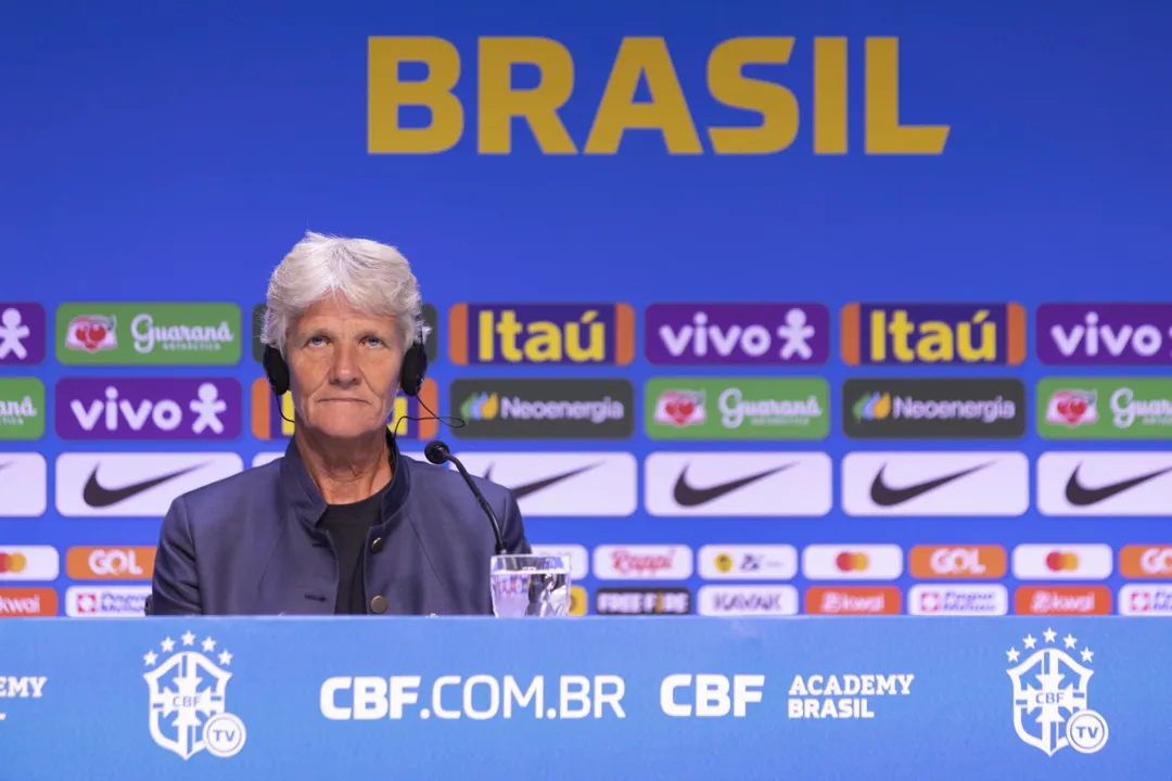 Técnica sueca Pia Sundhage durante a convocação das jogadoras para a Copa do Mundo 2023