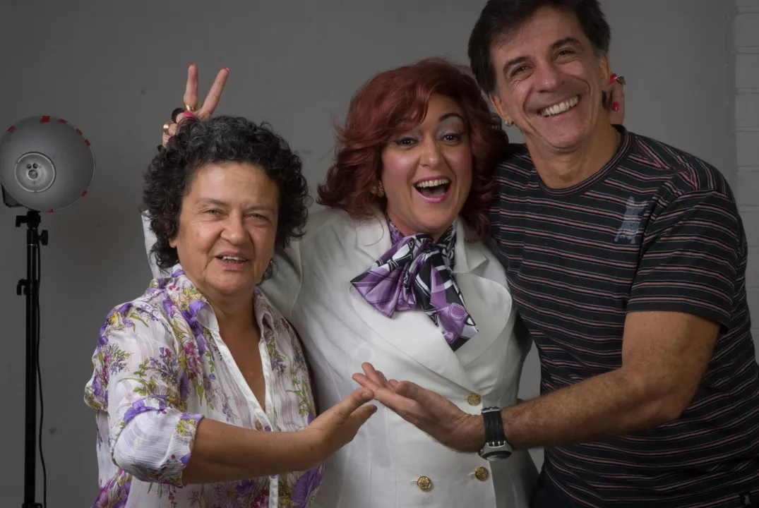 Aninha Franco, 
Rita Assemany e Fernando Guerreiro, autora, atriz e diretor da comédia ’Oficina Condensada’