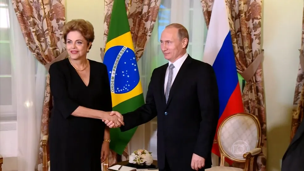 Dilma Rousseff e Vladimir Putinem encontro na Rússia